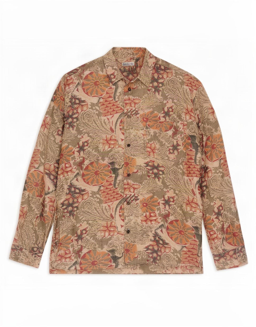 Cămașă Vintage bărbați Mic Bej Floral