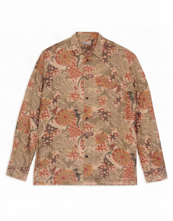 Cămașă Vintage bărbați Mic Bej Floral