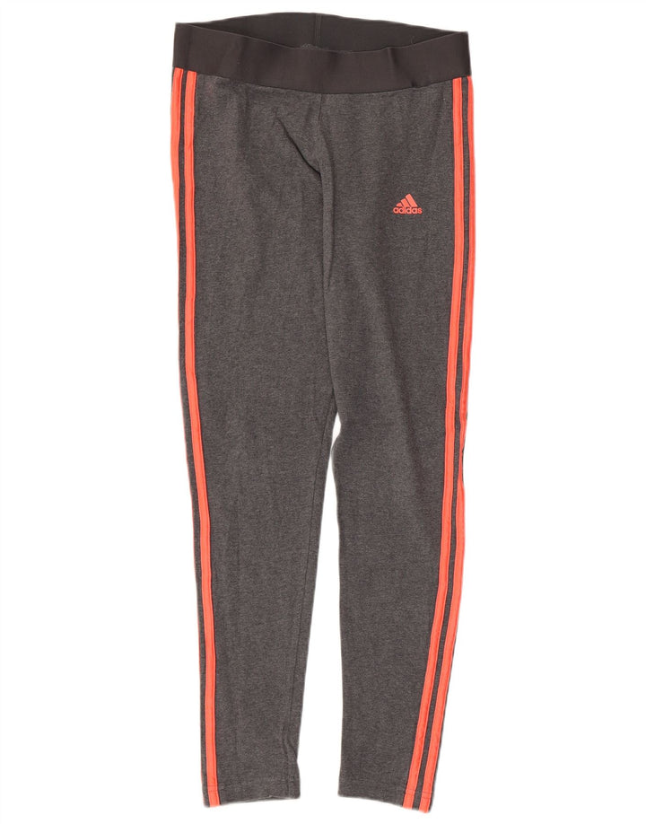 Leggings pentru femei ADIDAS UK 12/14 bumbac gri mediu