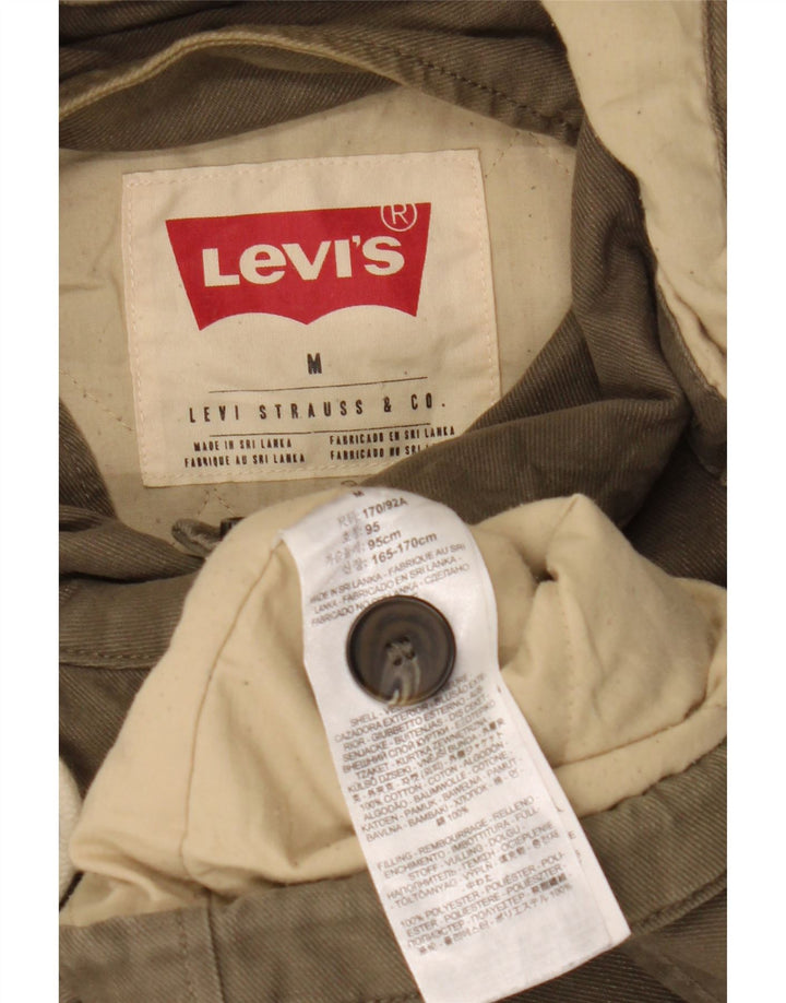 Jachetă militară cu glugă Levi's pentru bărbați UK 38, bumbac mediu kaki