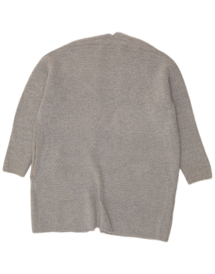 Pulover cardigan deschis supradimensionat pentru femei Oasis UK 16 mare, gri acrilic