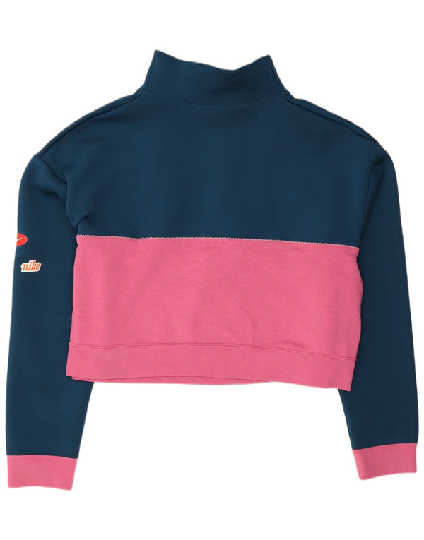 Pulover de hanorac grafic Nike pentru femei UK 16, mare, albastru bleumarin