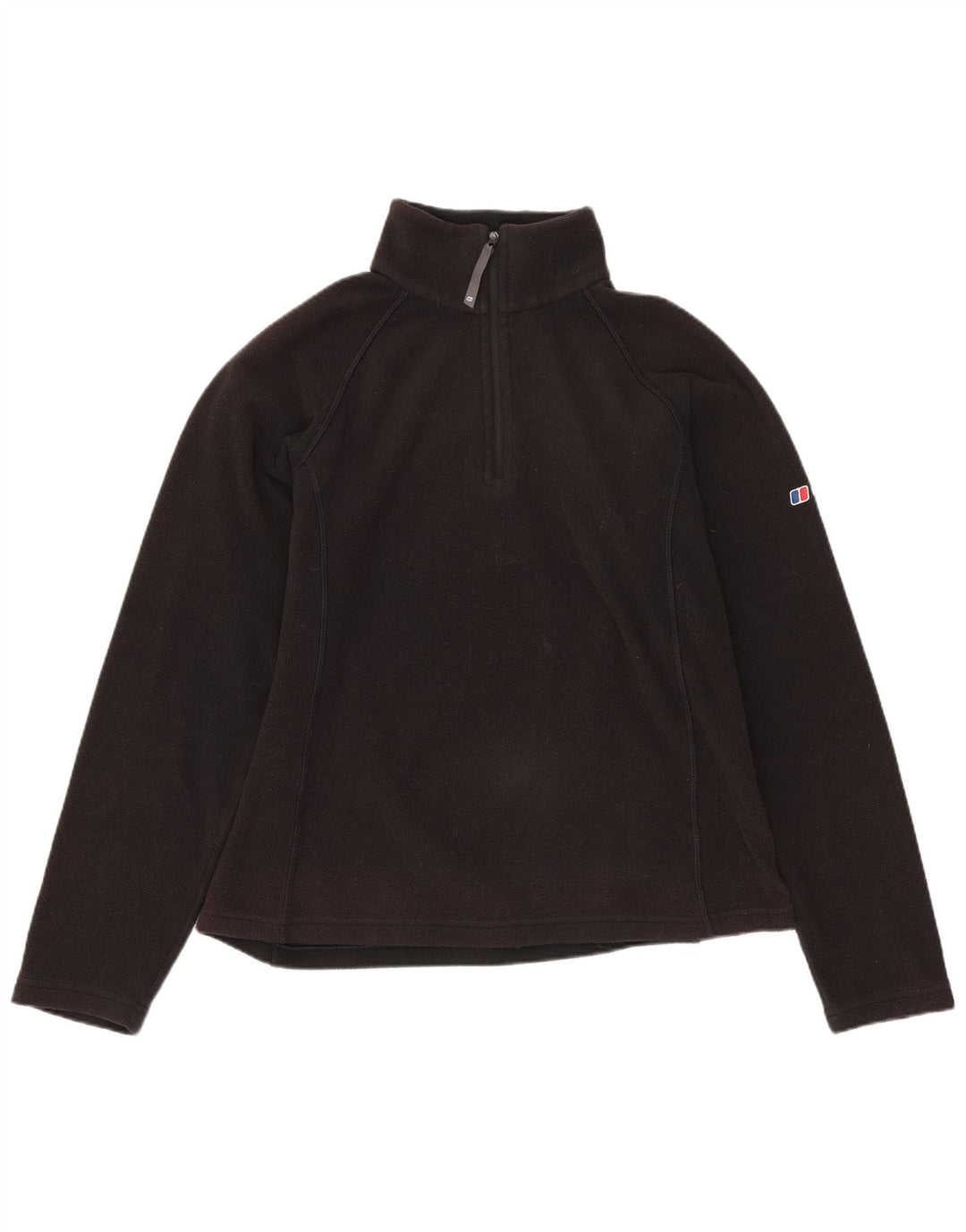 BERGHAUS Pulover pentru damă, cu fermoar și gât, din lână UK 10 Poliester negru mic
