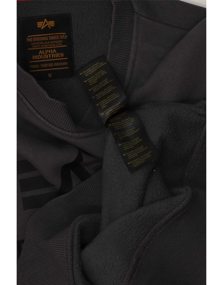 Hanorac grafic pentru bărbați Alpha Industries Pulover mic, gri, bumbac