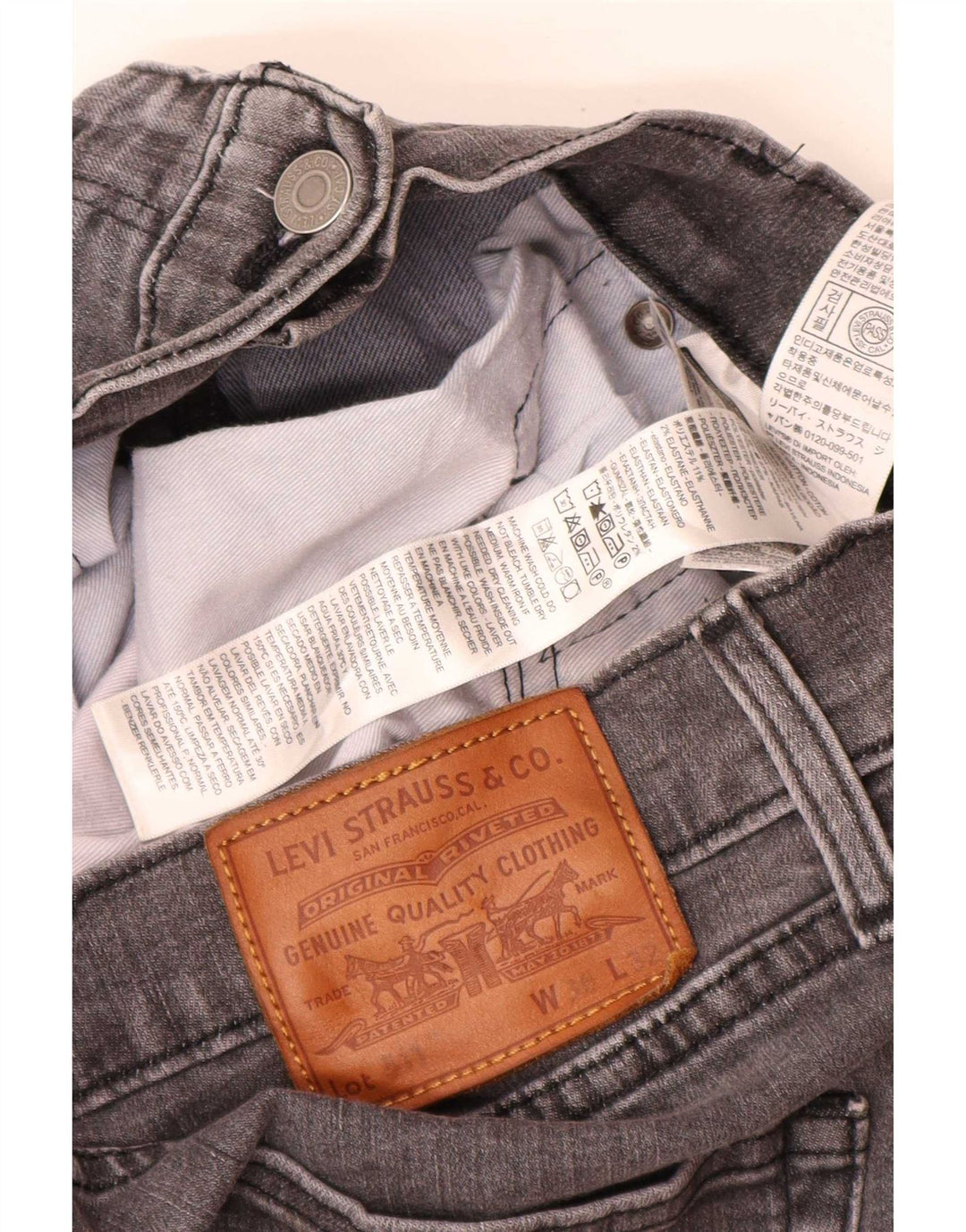 Blugi Levi's 511 Slim pentru bărbați W36 L32 bumbac gri