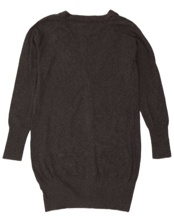 Pulover cardigan cu paragate ZARA UK 14 mare bumbac gri