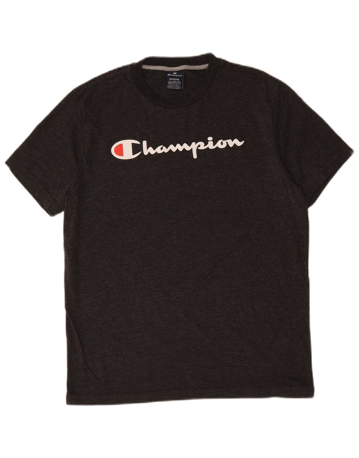 Tricou grafic pentru bărbați CHAMPION Top mediu negru cu pete