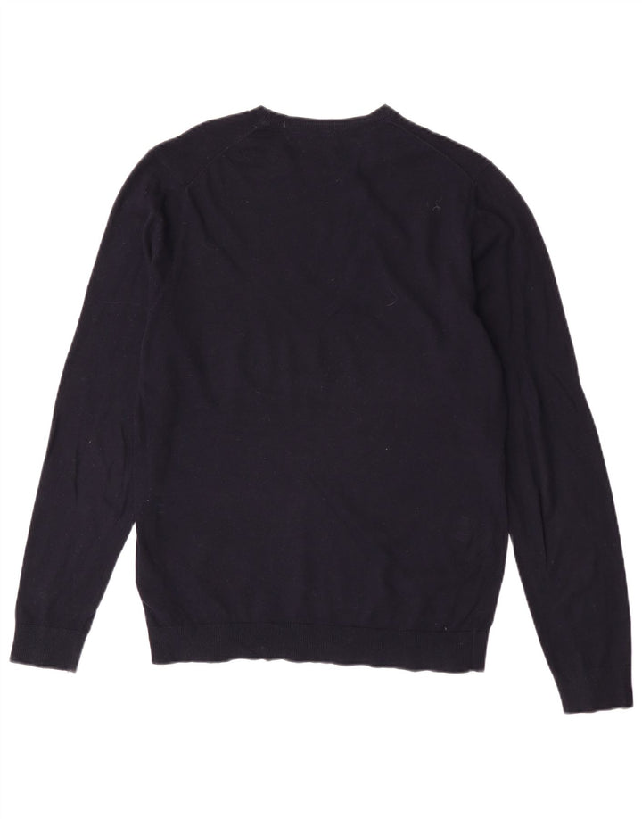 Pulover Massimo Dutti pentru bărbați, cu gât crew, bumbac mediu albastru bleumarin