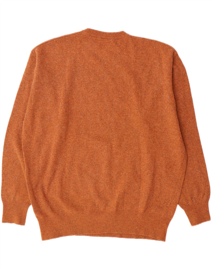 Pulover pentru bărbați Lacoste cu decolteu rotund Mărimea 6 XL Lână de miel maro