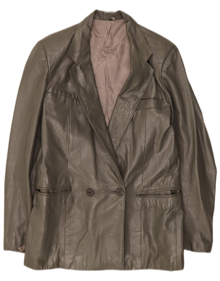 Jachetă vintage pentru femei cu două pieptări, UK 14, verde mediu