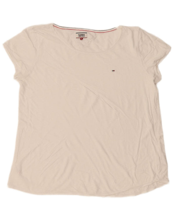 Top tricou Tommy Hilfiger pentru femei UK 18 XL Bumbac alb