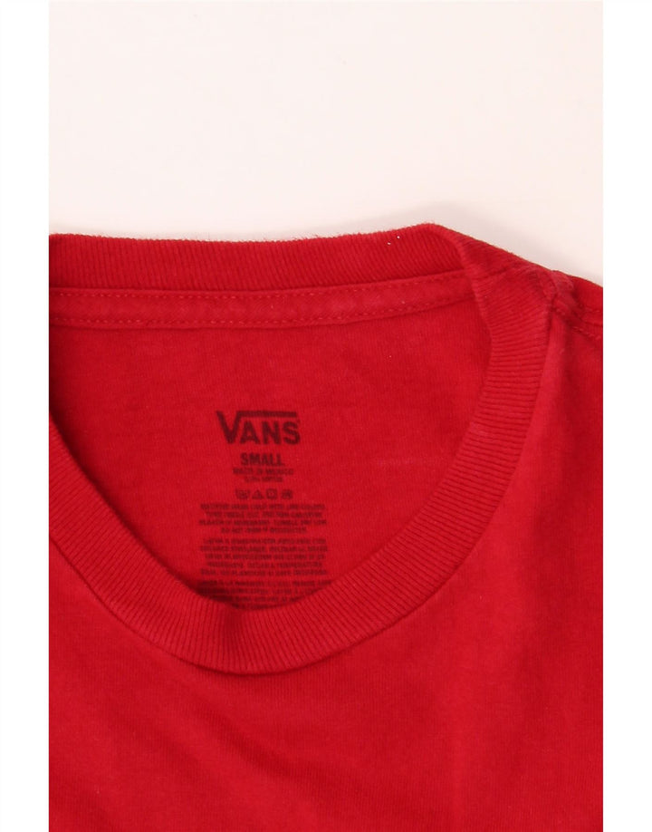 VANS Womens Graphic T-Shirt Top UK 8 Small Red Cotton Vintage Vans and Second-Hand Vans from Messina Hembry 