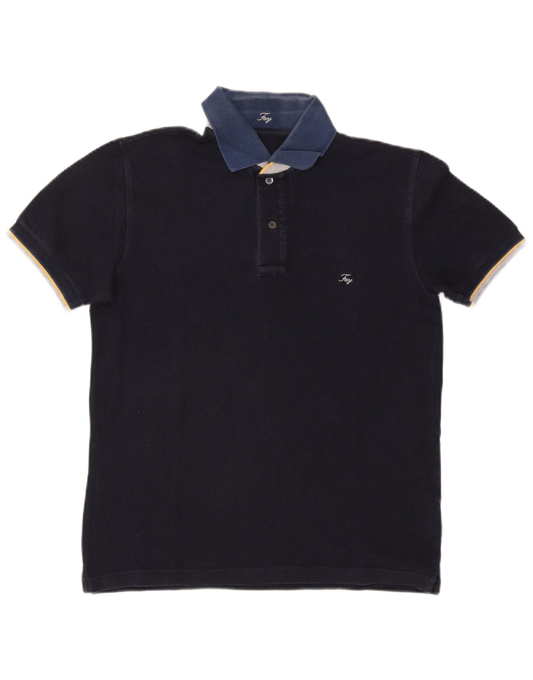 Tricou polo pentru rugby Fay pentru bărbați, bumbac, albastru bleumarin mediu