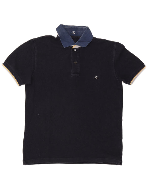 Tricou polo pentru rugby Fay pentru bărbați, bumbac, albastru bleumarin mediu