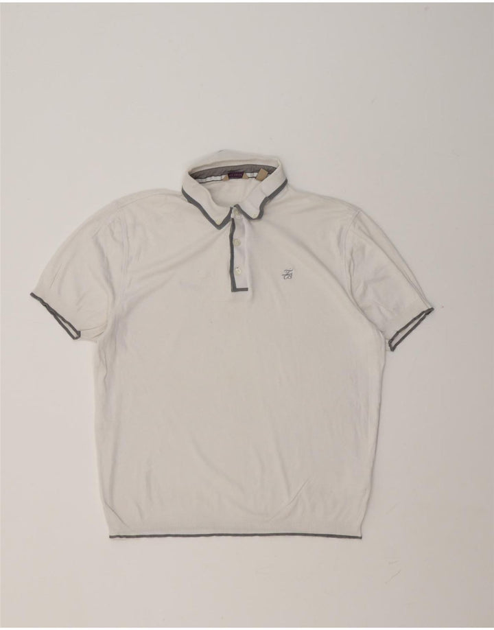Tricou polo pentru bărbați Ted Baker Mărimea 5 XL Bumbac alb