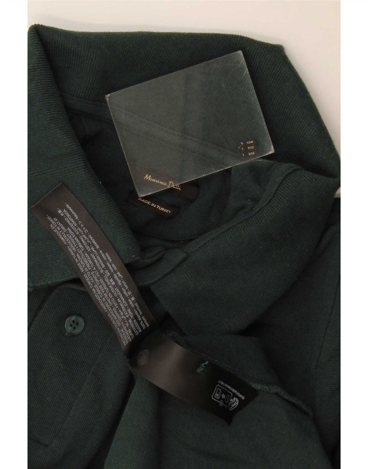 Cămașă polo Massimo Dutti pentru bărbați, bumbac verde mare