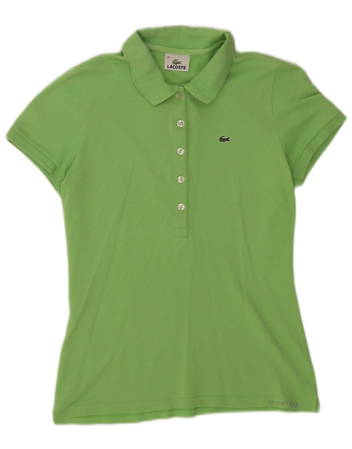 Tricou polo Lacoste pentru femei Mărimea 40 bumbac verde mediu