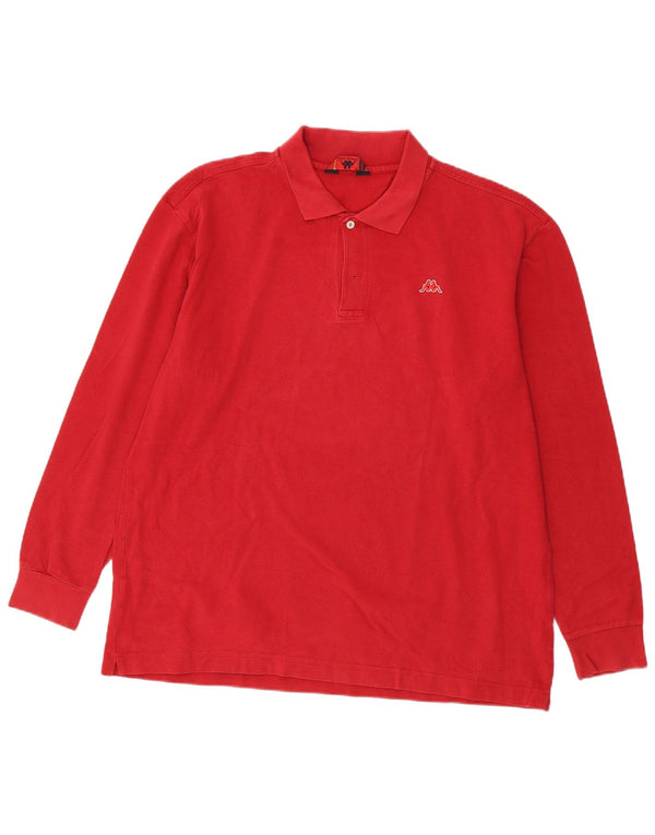 Cămașă polo cu mânecă lungă pentru bărbați Kappa 2XL bumbac roșu