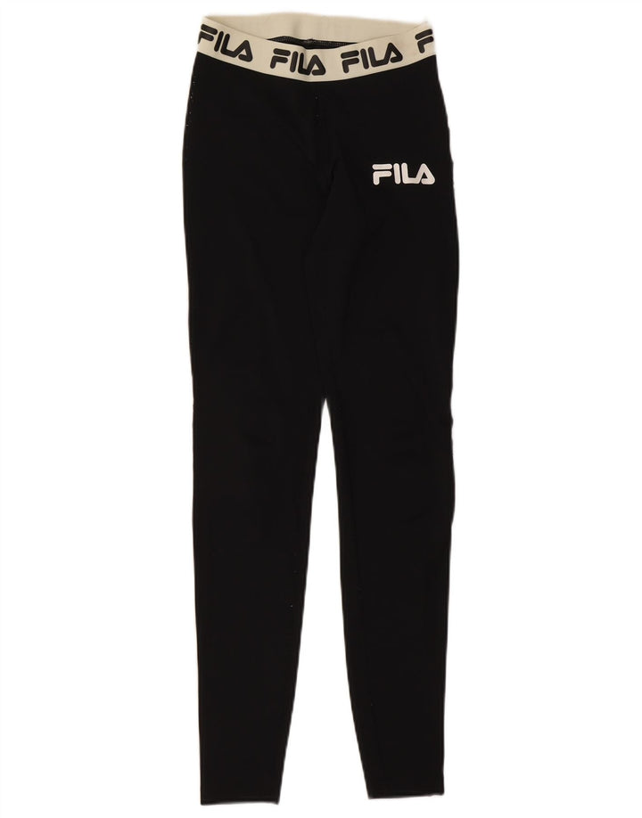 Leggings cu grafic pentru femei Fila UK 4 XS poliester negru color bloc