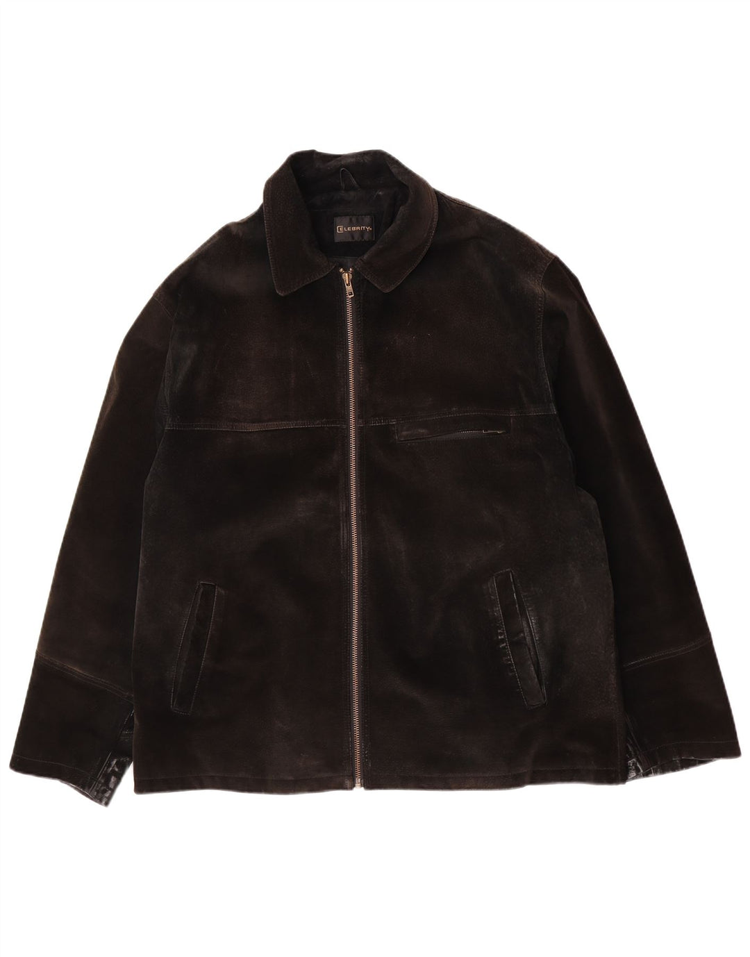Jachetă vintage pentru bărbați din piele intoarsa UK 42 XL din piele maro