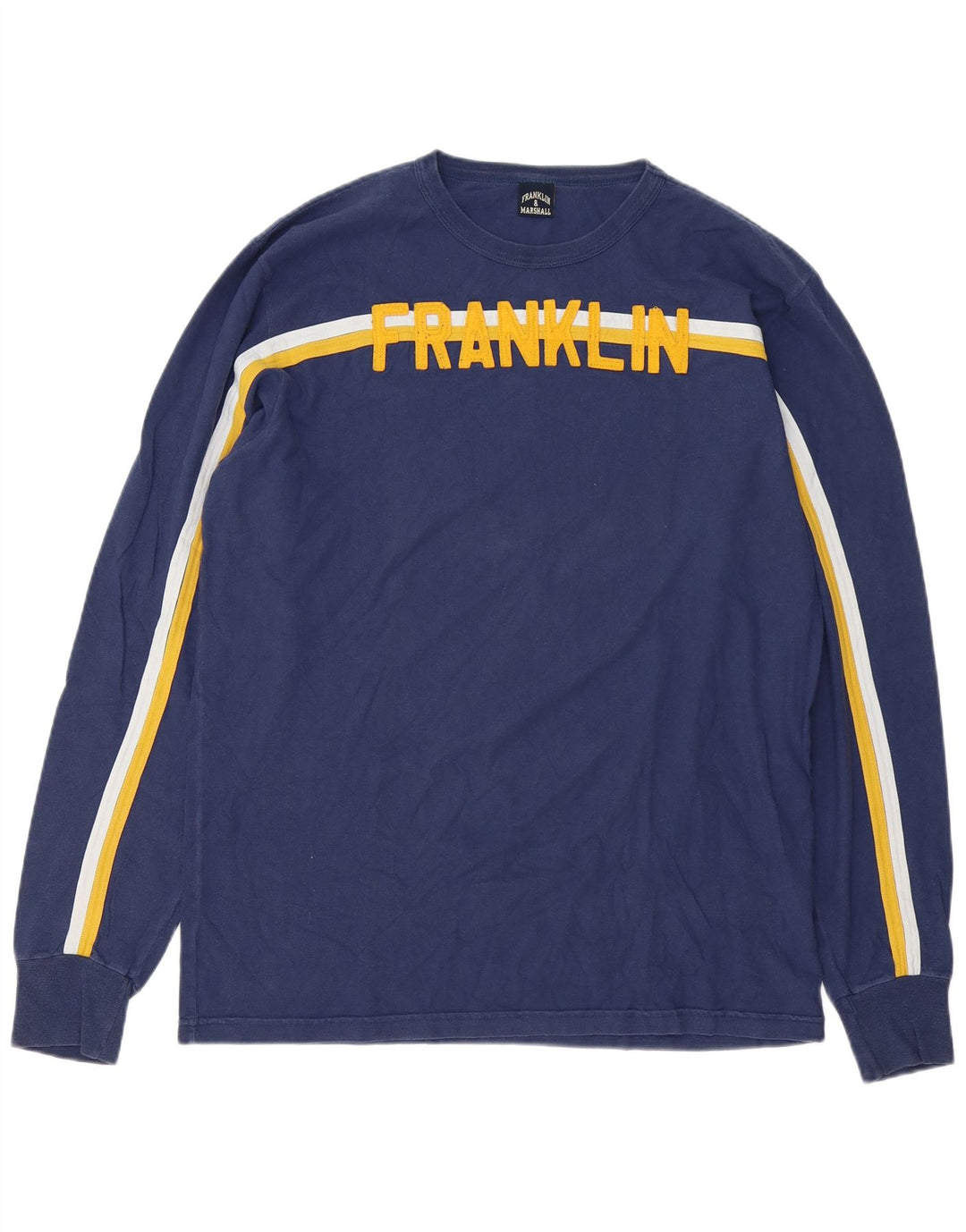 Franklin & Marshall Tricou cu mânecă lungă pentru bărbați, albastru bleumarin, color block