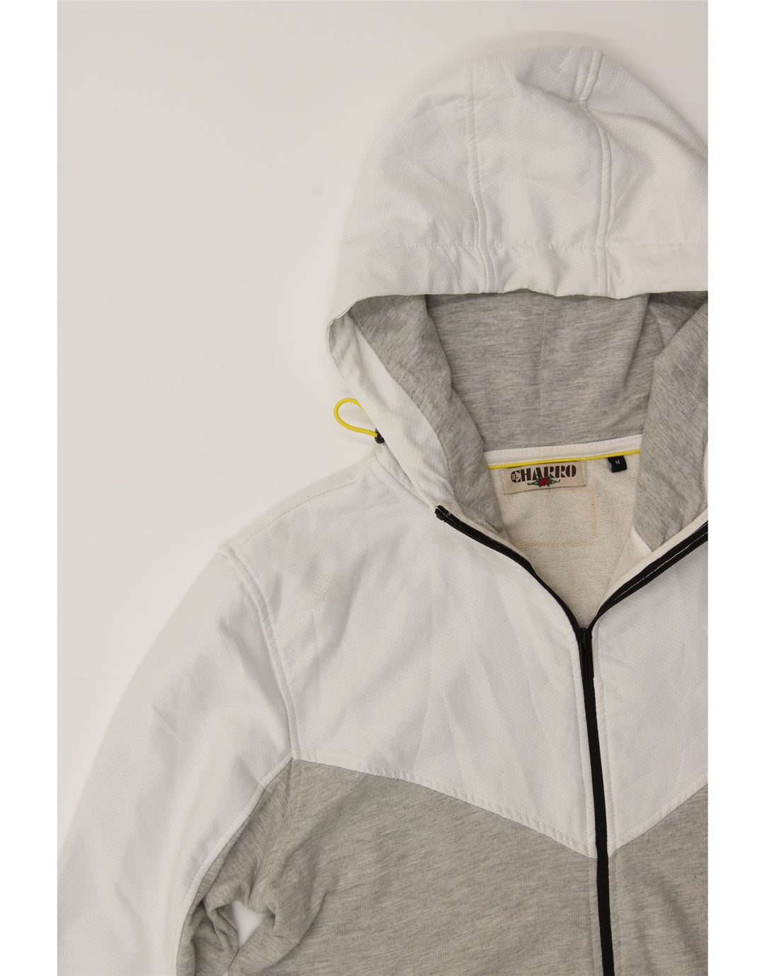 CHARRO Mens Zip Hoodie Sweater Medium Grey Colourblock Acrylic Vintage Charro and Second-Hand Charro from Messina Hembry 