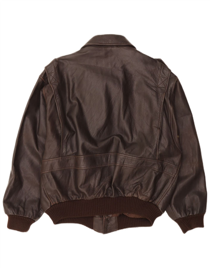 Jachetă de piele vintage pentru bărbați UK 42 XL maro