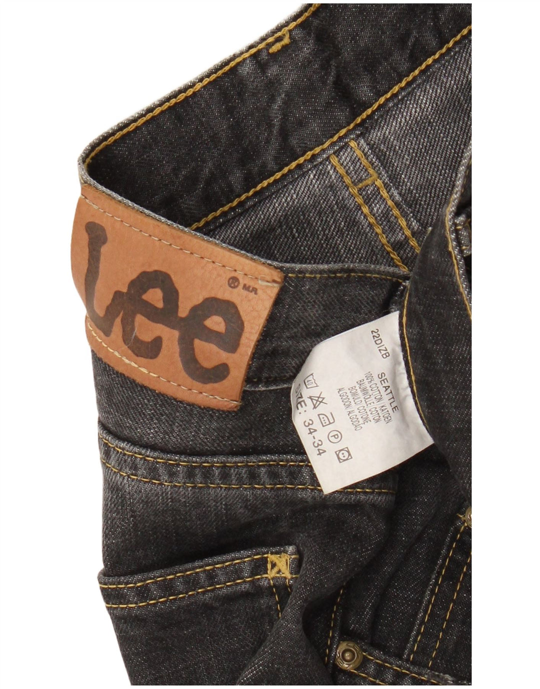 Blugi LEE Seattle drepte pentru bărbați W34 L30 bumbac negru