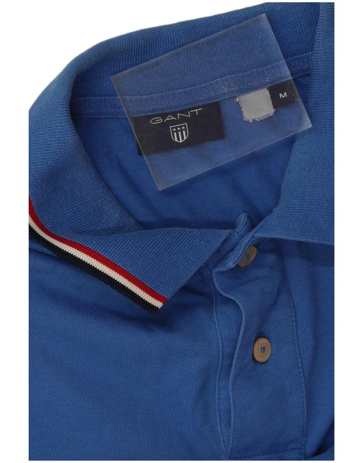 Tricou polo pentru bărbați Gant, bumbac albastru mediu
