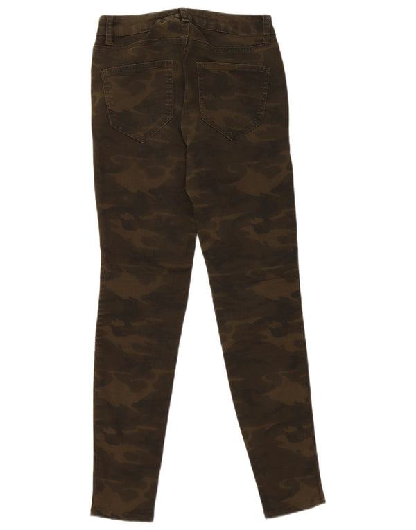 Pantaloni casual skinny pentru femei Zara EU 34 2XS L24 L27 kaki camuflaj