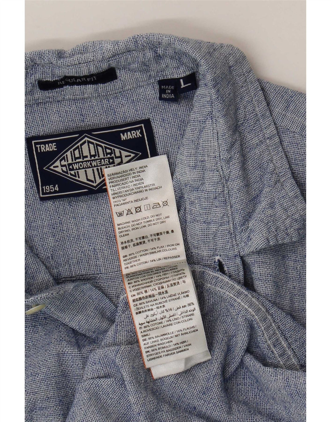 Cămașă pentru bărbați Superdry Regular Fit, mare, albastru, bumbac