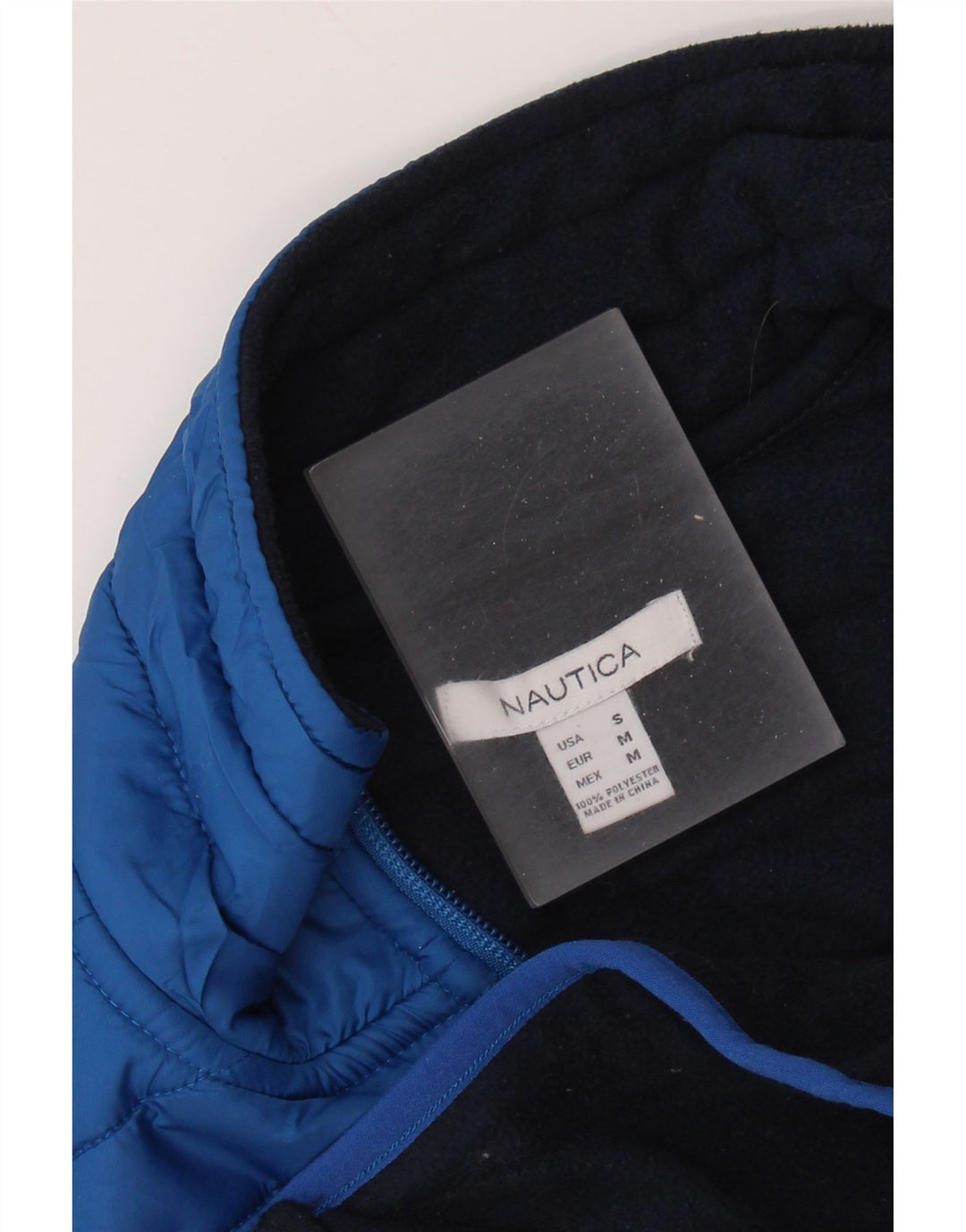 NAUTICA Gilet Fleece pentru Femei UK 10 Small Bleumarin Poliester Colorblock