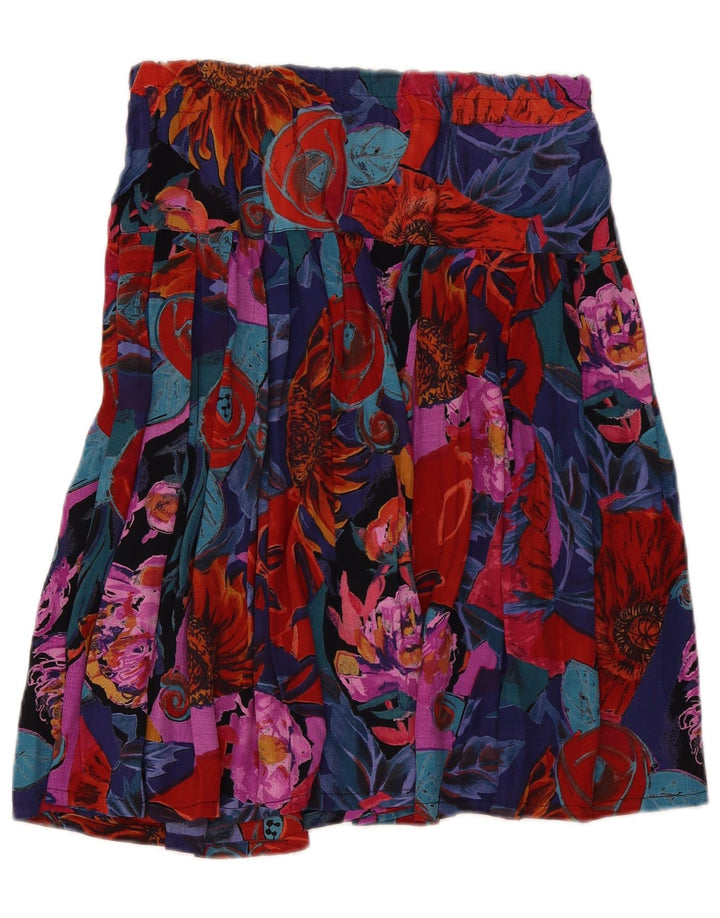 Fusta plisată Vintage pentru femei W30 Medium Multicolor Floral