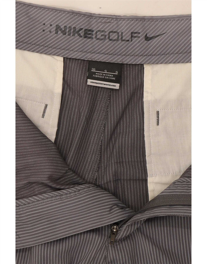 Pantaloni scurți chino de golf Nike pentru bărbați W36, poliester cu dungi mari, gri