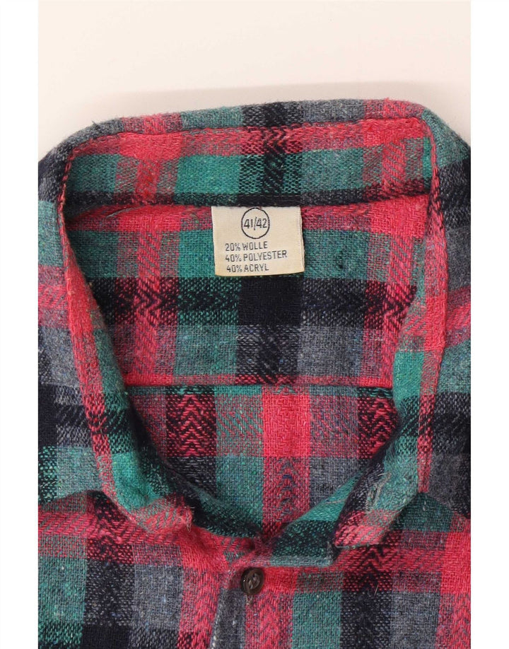 Cămașă de flanel pentru bărbați vintage Mărimea 41/42 Poliester cu carouri mare turcoaz