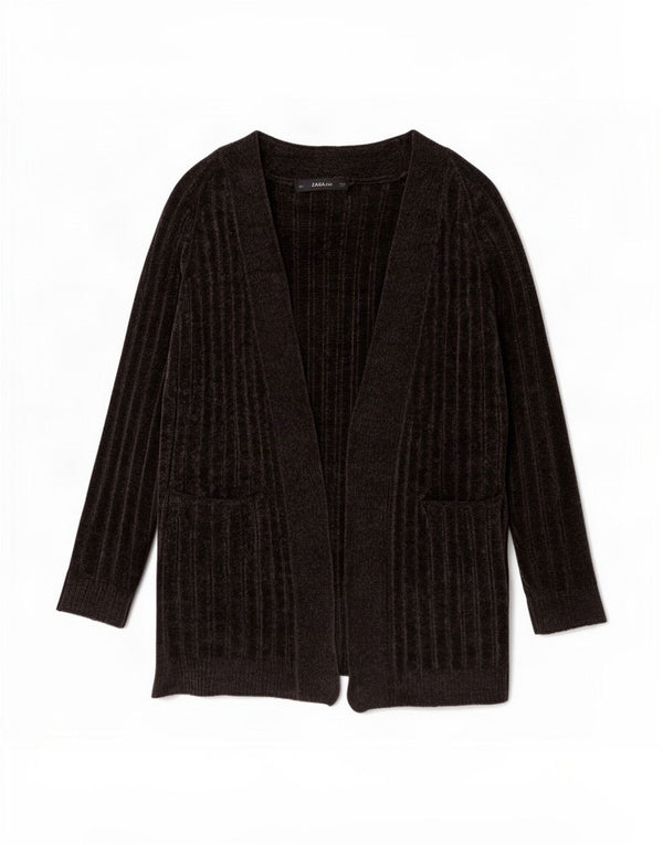 Pulover cardigan supradimensionat pentru femei Zara UK 14 Medium Bleumarin