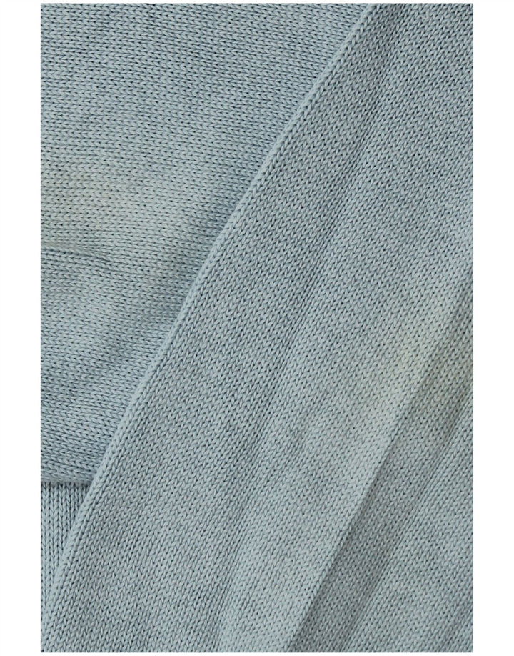 Marina Yachting Pulover pentru bărbați cu decolteu triplu, bumbac albastru mediu