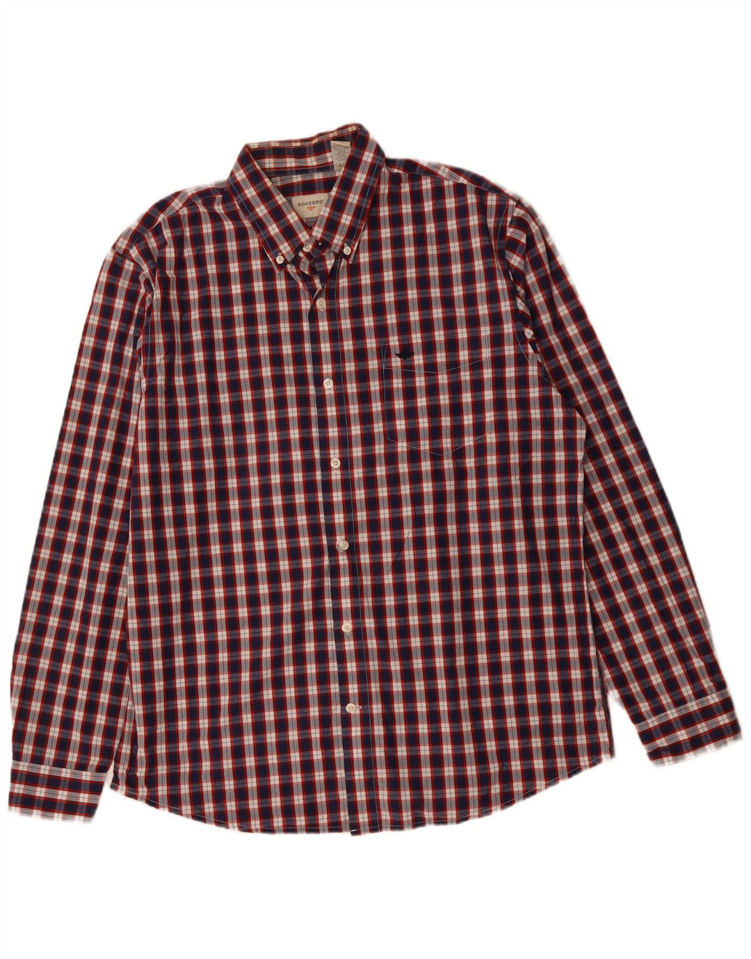 Cămașă pentru bărbați DOCKERS, mare, albastru, bumbac cu carouri