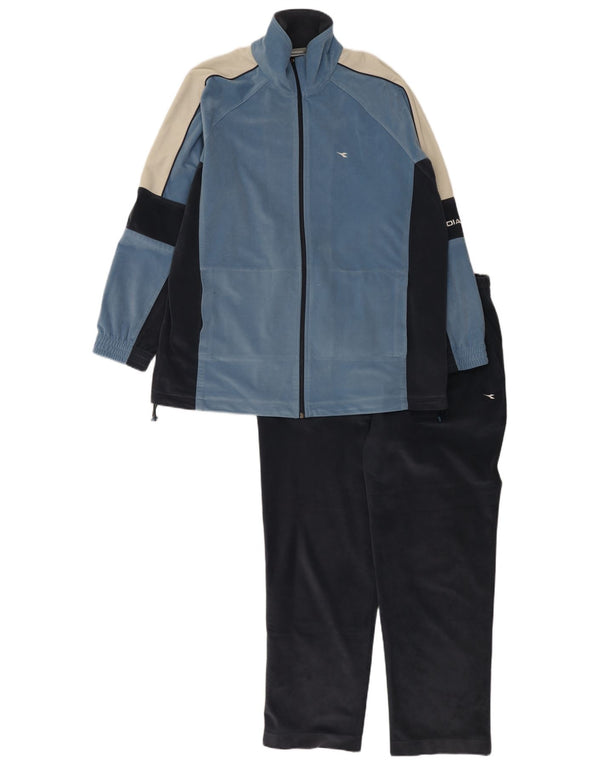 Trening complet din velur Diadora pentru bărbați UK 44 XL, albastru, poliester color bloc
