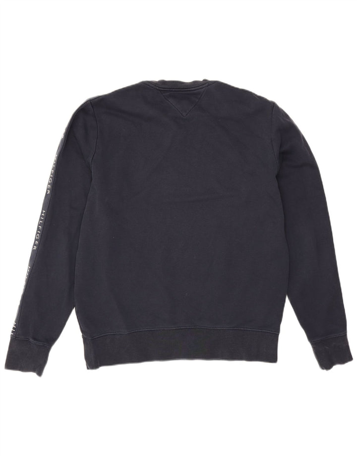 Hanorac grafic pentru bărbați Tommy Hilfiger Pulover mediu din bumbac bleumarin