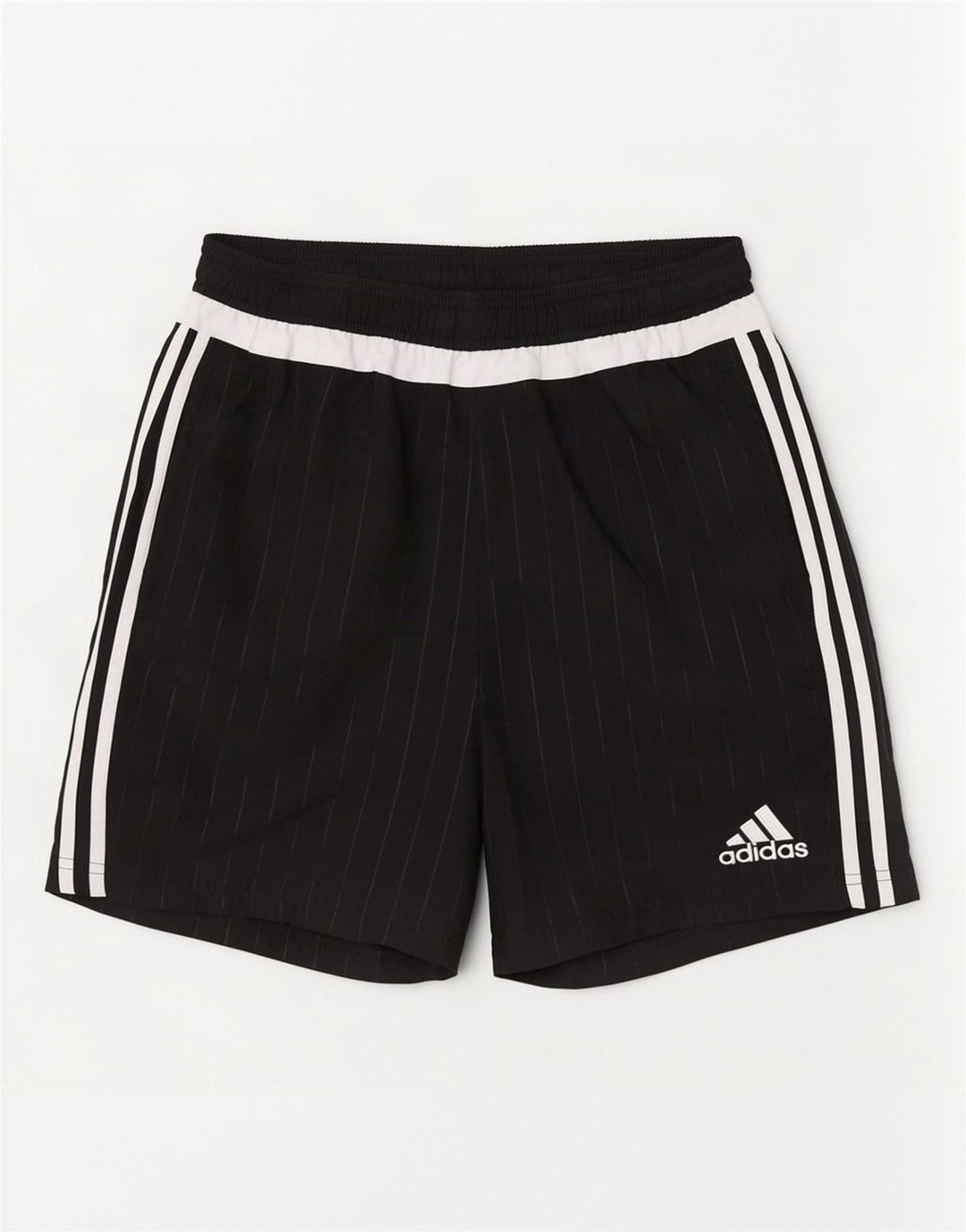 Pantaloni scurți sport Adidas pentru bărbați, poliester cu dungi medii, negre