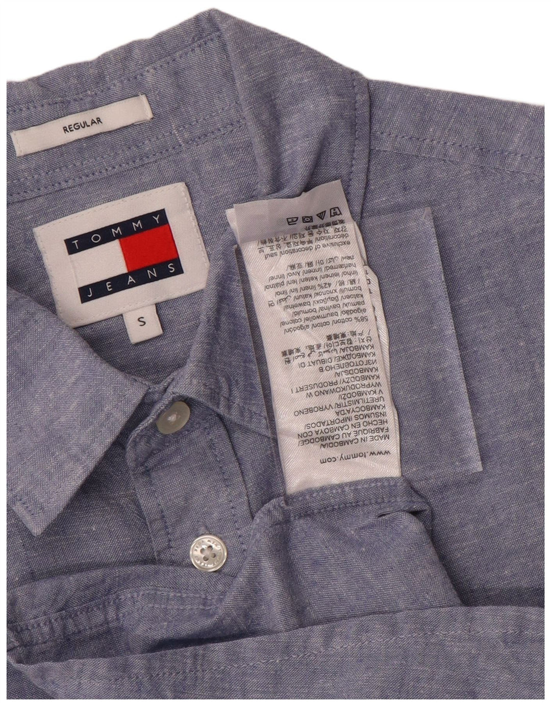 Cămașă pentru bărbați Tommy Hilfiger, cu ajustare normală, din bumbac albastru mic