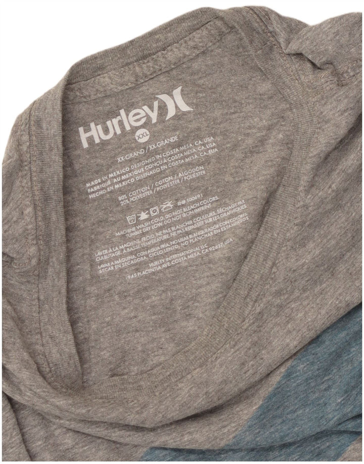 Tricou grafic pentru bărbați Hurley Top 2XL bumbac gri