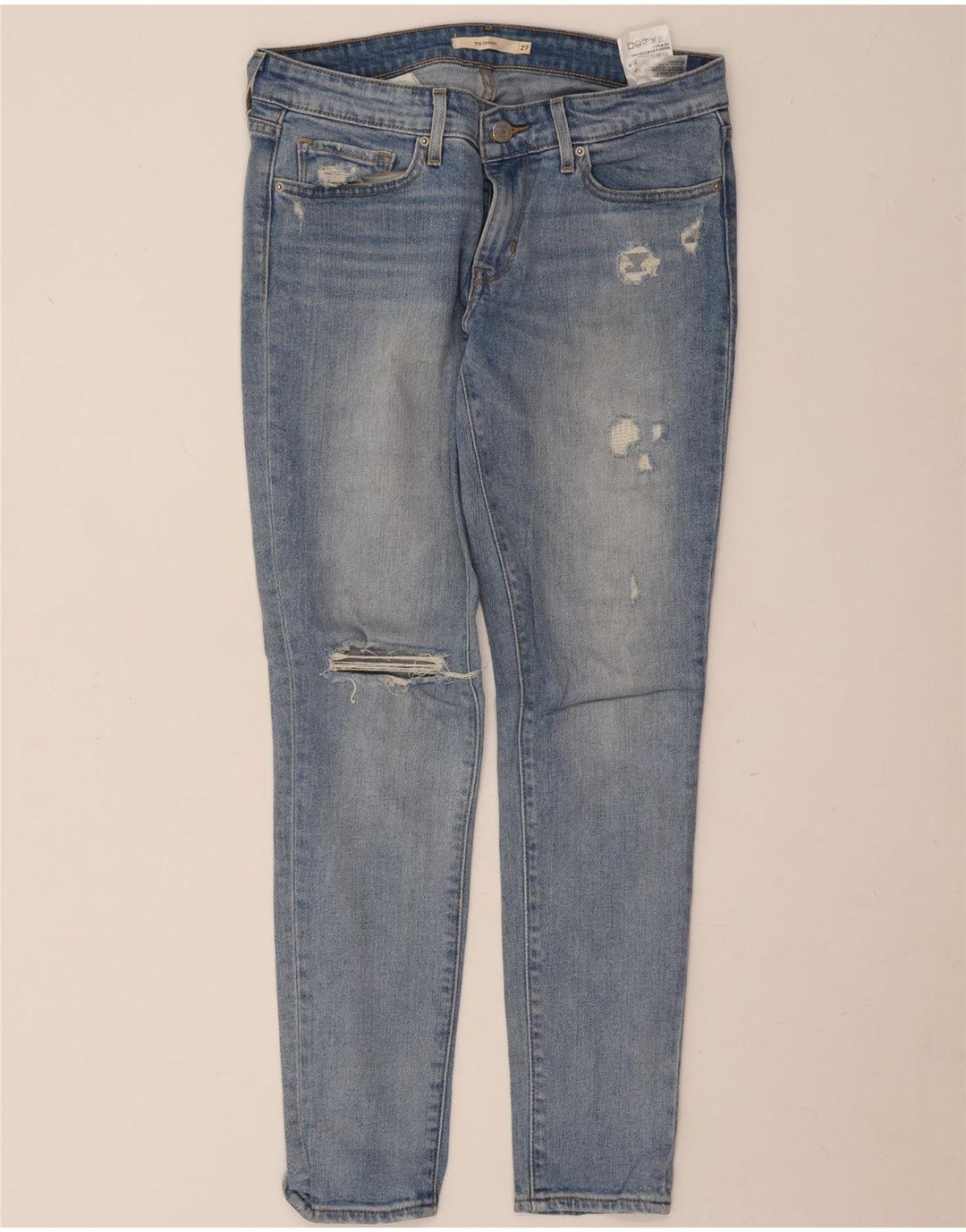 Blugi Levi's 711 Distressed Slim W27 L28 Bumbac albastru