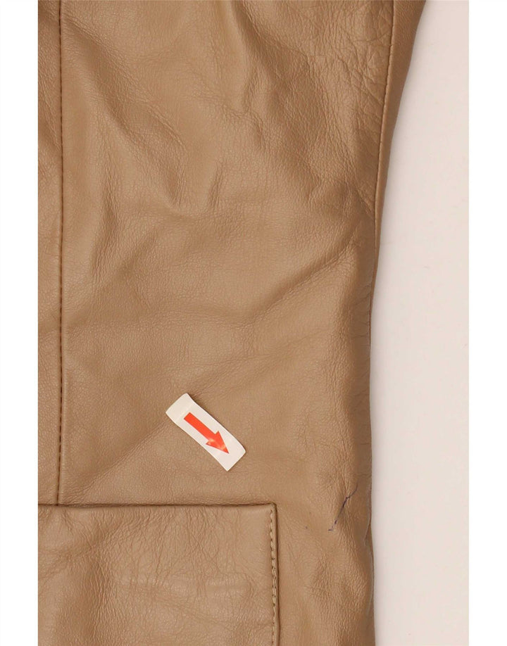 Jachetă vintage din piele cu 2 nasturi pentru femei IT 48 XL Bej