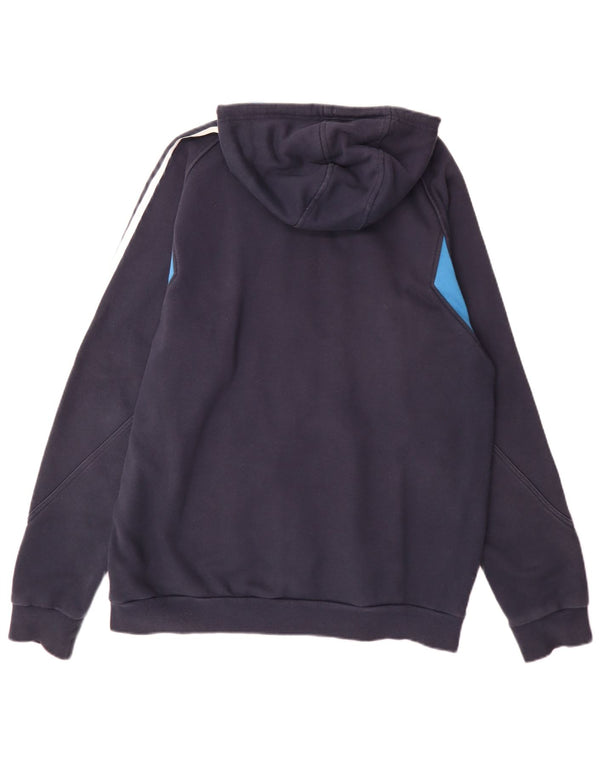 Pulover cu capotă cu fermoar și grafic Adidas pentru bărbați, XL, bleumarin, sport color-block
