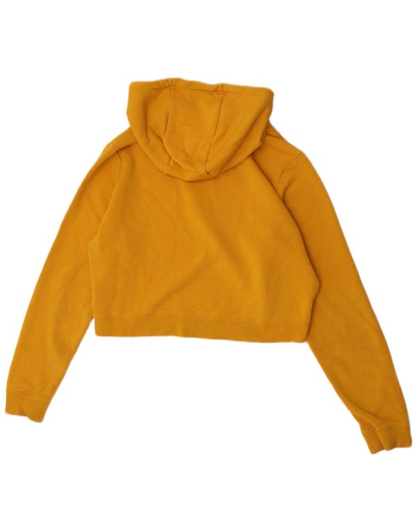Jumper Nike pentru femei oversized Crop Graphic Hoodie UK 14 Bumbac galben mediu