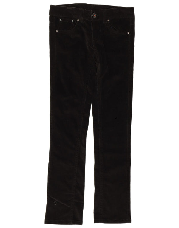 Pantaloni subțiri din velur pentru femei BENETTON IT 42 Medium L32 L32 Bumbac negru