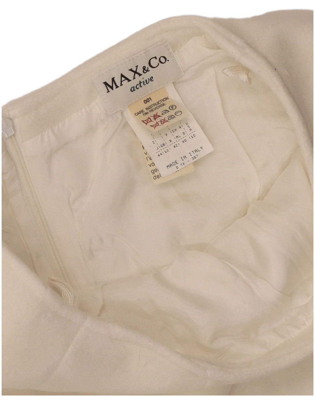 Max & Co. Fustă mini pentru femei UK 12 Medium W26 Poliester alb