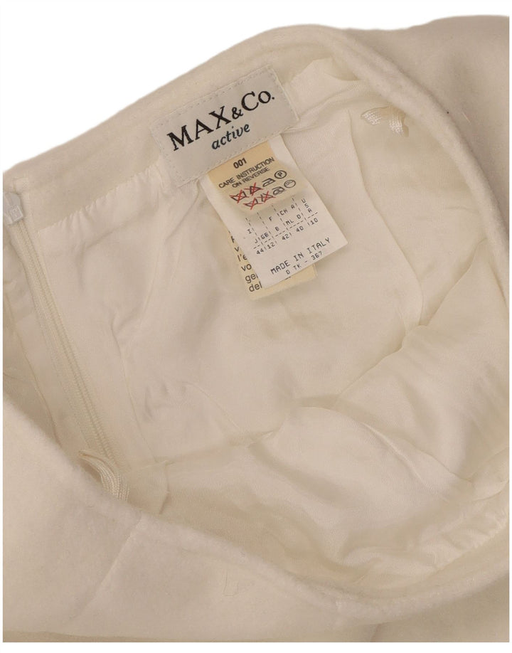 Max & Co. Fustă mini pentru femei UK 12 Medium W26 Poliester alb